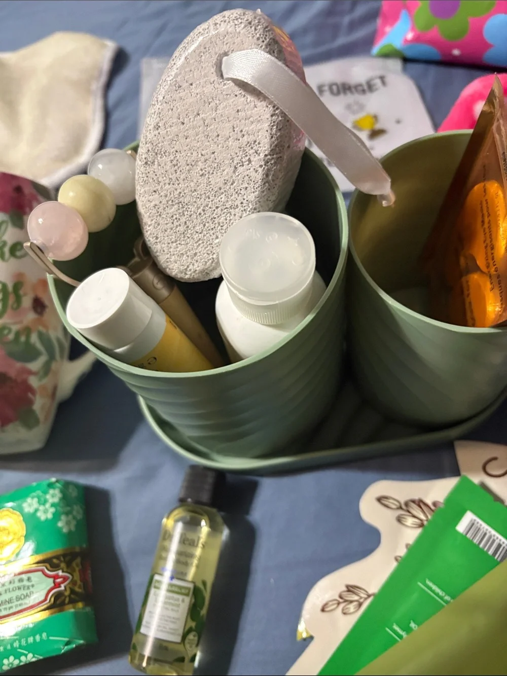 Happy Day Floral Gift Bag with Assorted Self-Care Items